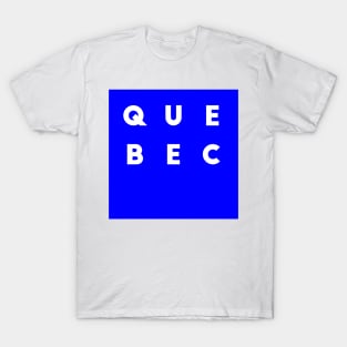 Quebec | Blue square, white letters | Canada T-Shirt